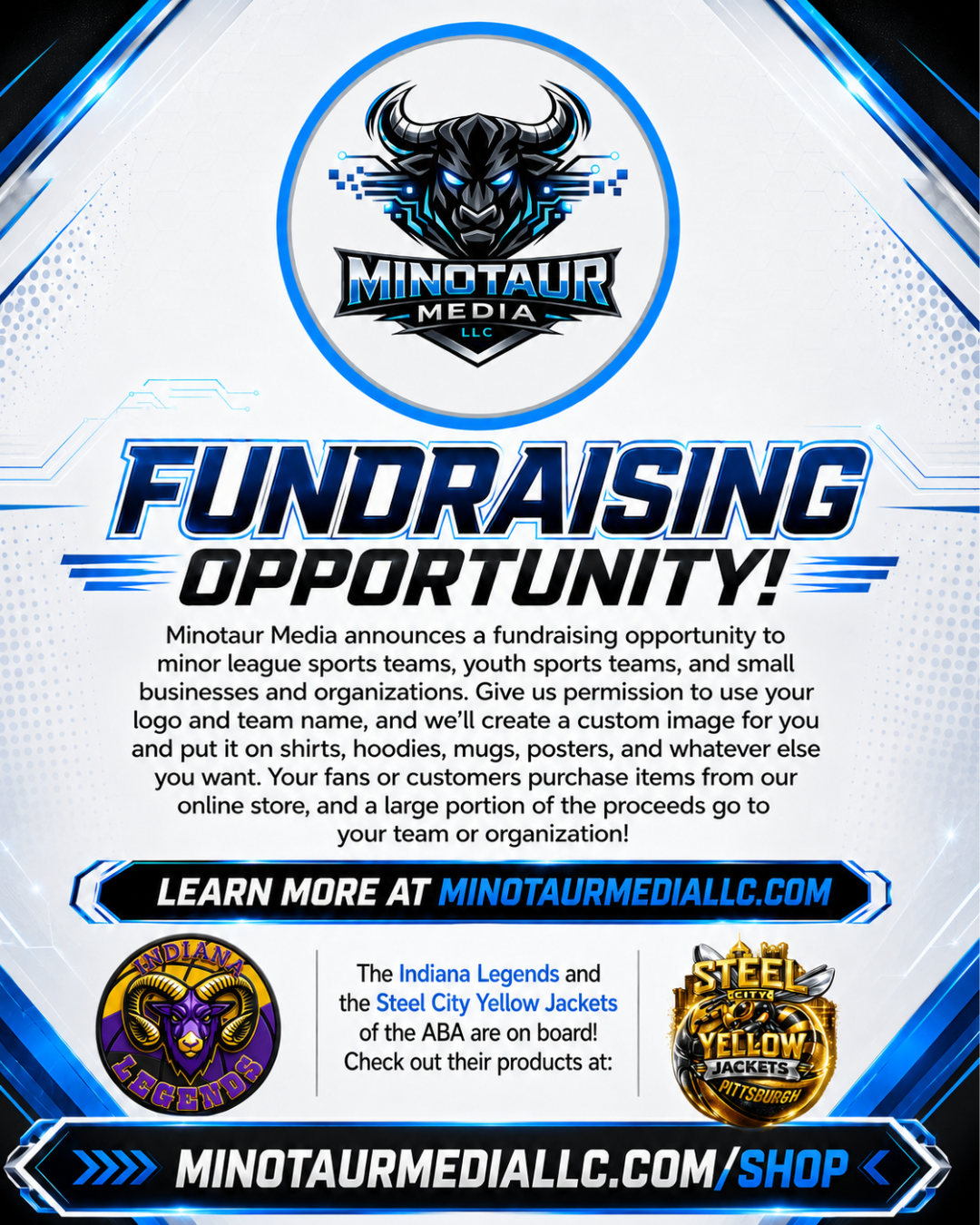 Minotaur Media Announces Fundraising Opportunity for Minor League Teams, Youth Teams, and Small Organizations